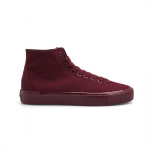 Burgundy Men's Last Resort AB VM003 Hi Canvas Skate Shoes | Canada-2051769