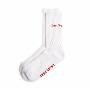 White Men's Last Resort AB Right Angle Bubble Socks | Canada-4712056
