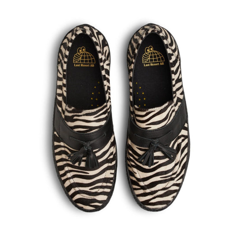 Black Men's Last Resort AB VM005 Zebra Skate Shoes | Canada-7as6142