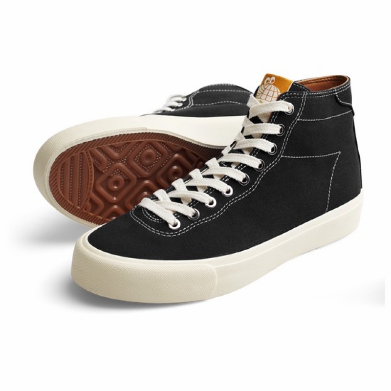 Black / White Men's Last Resort AB VM001 Canvas Hi Skate Shoes | Canada-0327168
