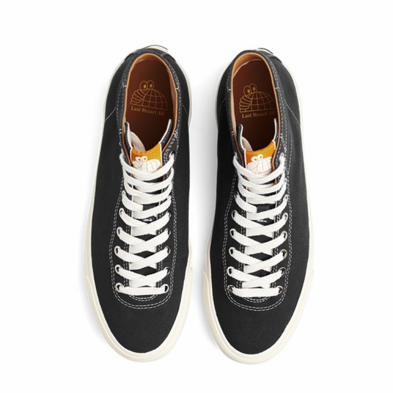 Black / White Men's Last Resort AB VM001 Canvas Hi Skate Shoes | Canada-0327168