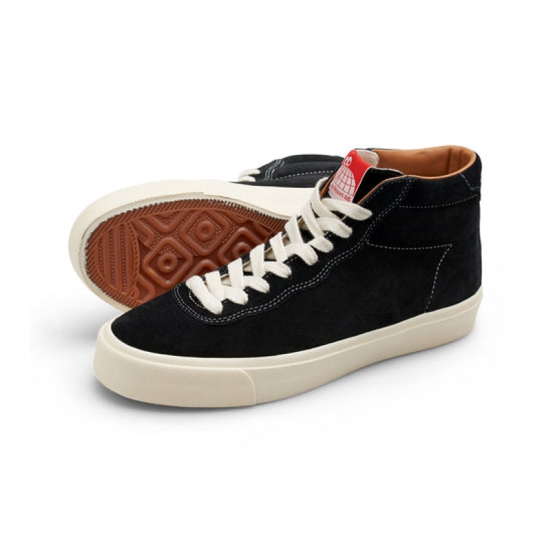 Black / White Men's Last Resort AB VM001 Hi Suede Skate Shoes | Canada-2743650