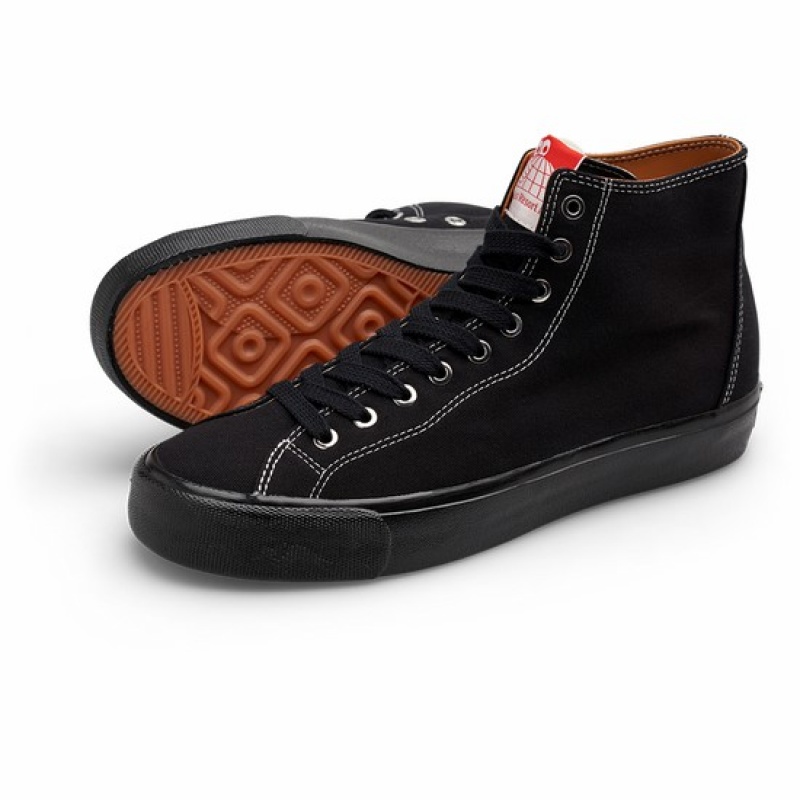 Black / White Men's Last Resort AB VM003 Canvas Hi Skate Shoes | Canada-0586437