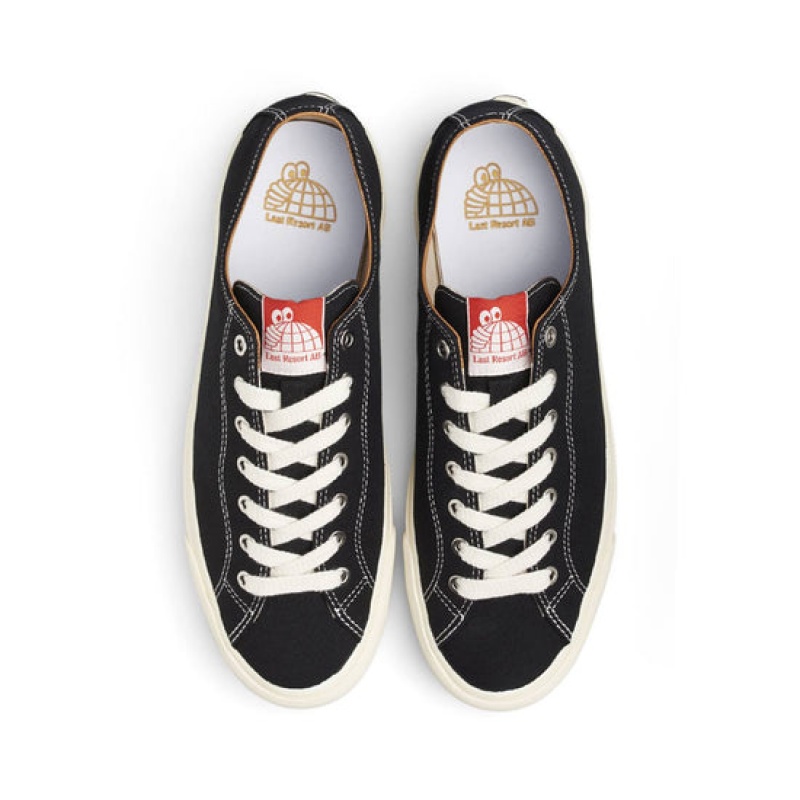 Black / White Men's Last Resort AB VM003 Lo Canvas Skate Shoes | Canada-6210394