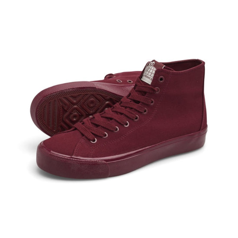 Burgundy Men's Last Resort AB VM003 Hi Canvas Skate Shoes | Canada-2051769