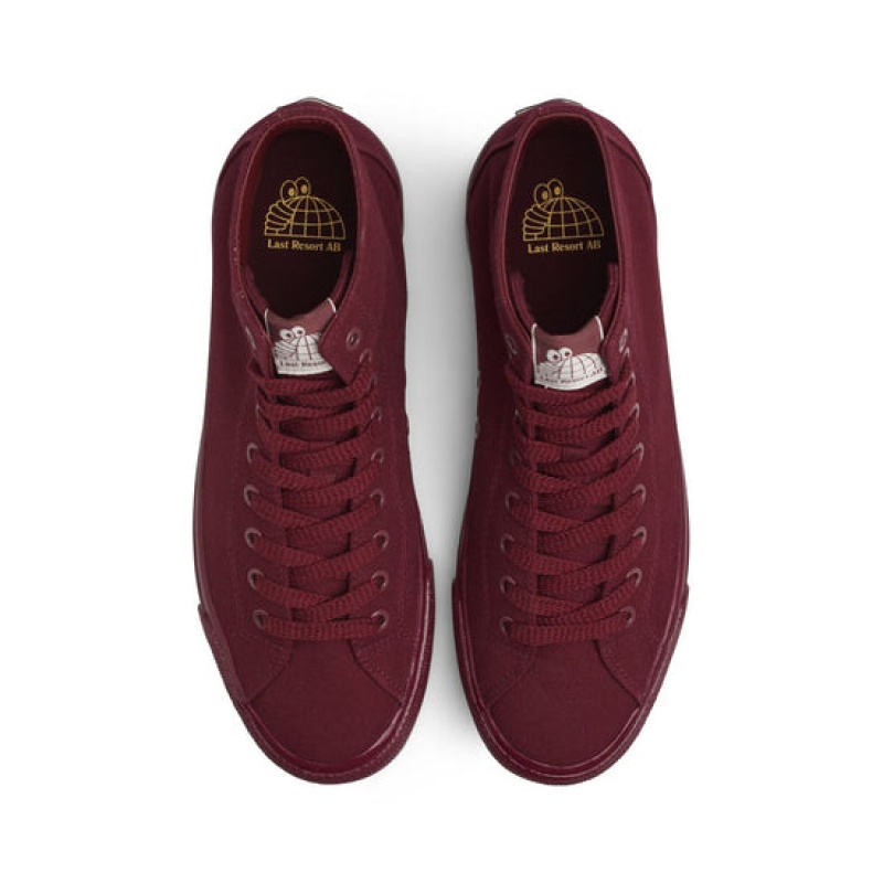 Burgundy Men's Last Resort AB VM003 Hi Canvas Skate Shoes | Canada-2051769