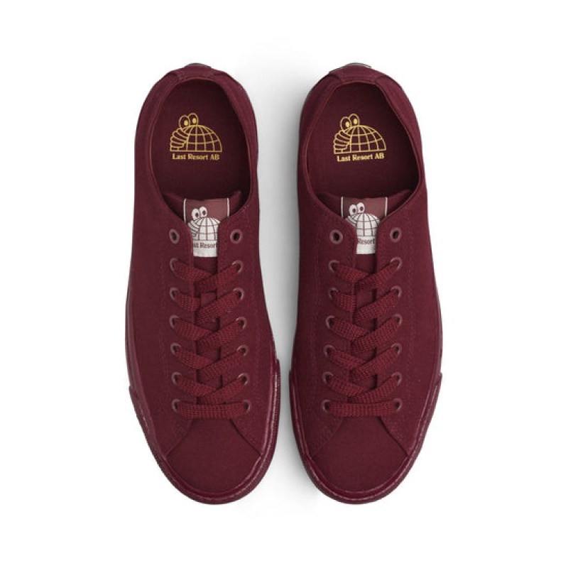 Burgundy Men's Last Resort AB VM003 Lo Canvas Skate Shoes | Canada-8304296