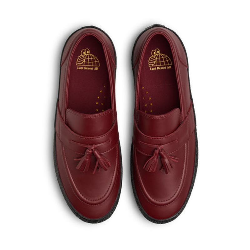 Burgundy / Black Men's Last Resort AB VM005 Leather Skate Shoes | Canada-7926141