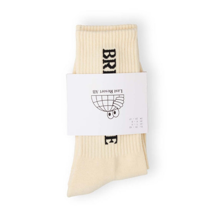 Cream White Men's Last Resort AB Break Free Socks | Canada-3705641