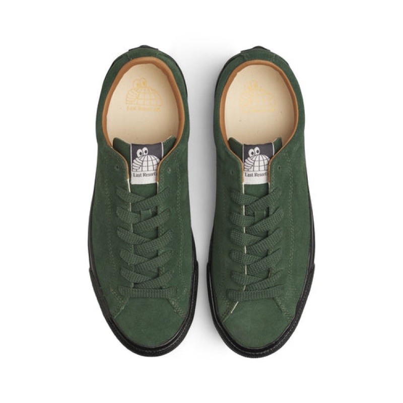 Dark Green / Black Men's Last Resort AB VM003 Lo Suede Skate Shoes | Canada-2105436