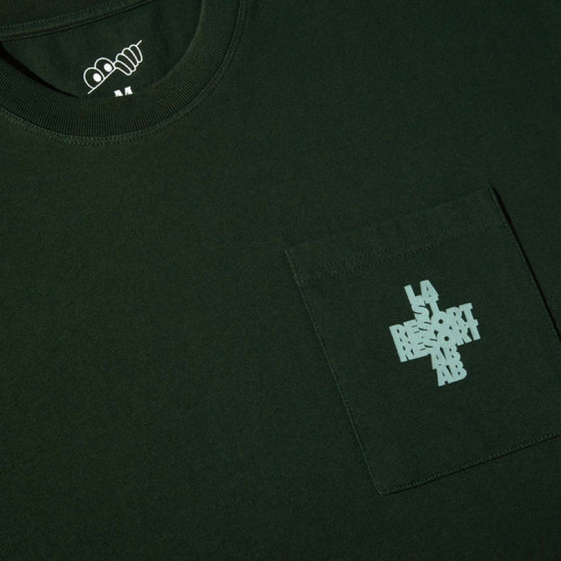 Green Men's Last Resort AB Cross Pocket T Shirts | Canada-2948576