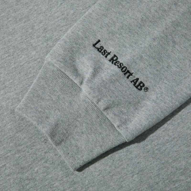 Grey Men's Last Resort AB Script LS T Shirts | Canada-8376105