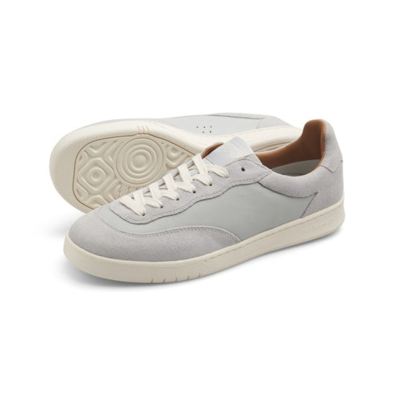 Grey / White Men's Last Resort AB CM001 Lo Suede/Leather Sneakers | Canada-7589304