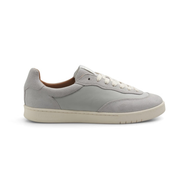 Grey / White Men\'s Last Resort AB CM001 Lo Suede/Leather Sneakers | Canada-7589304