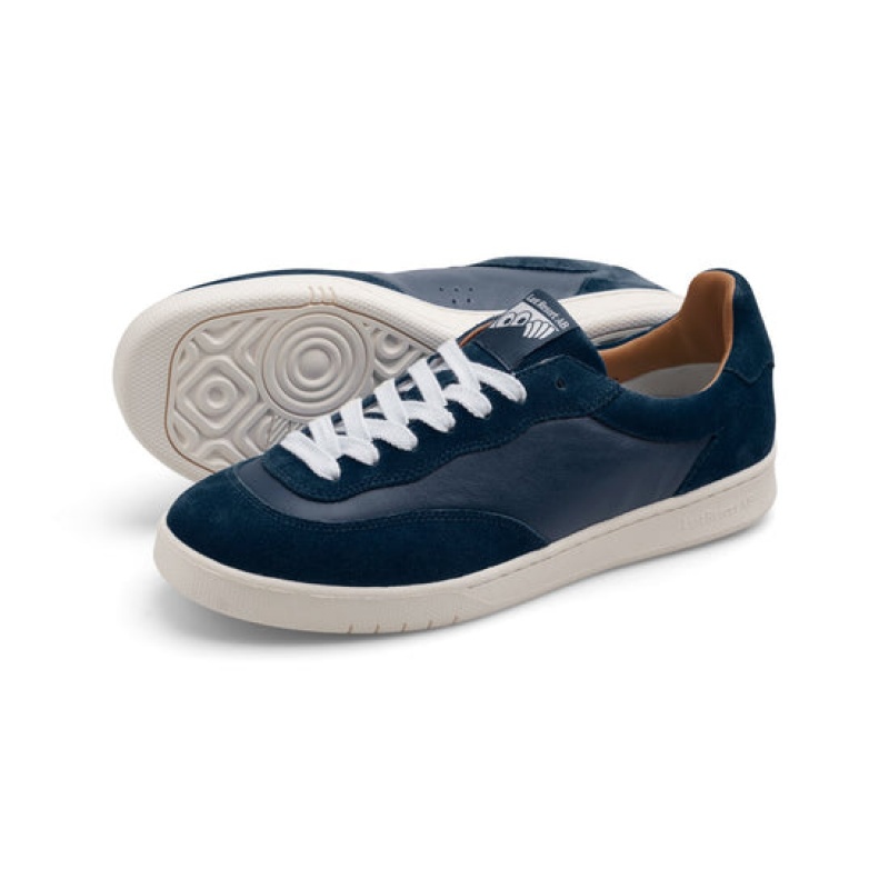 Navy / White Men's Last Resort AB CM001 Lo Suede/Leather Sneakers | Canada-6539702