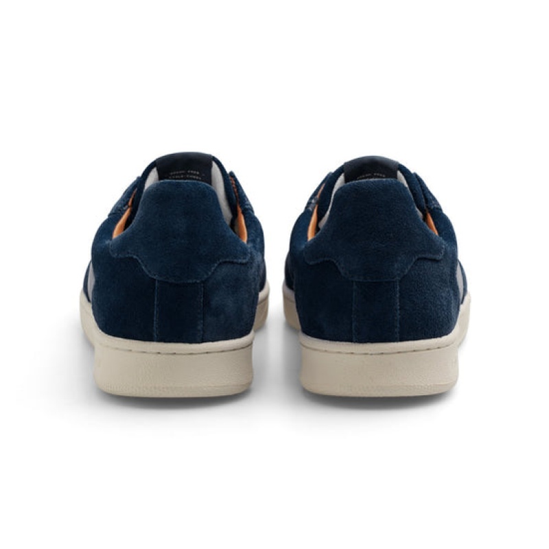 Navy / White Men's Last Resort AB CM001 Lo Suede/Leather Sneakers | Canada-6539702