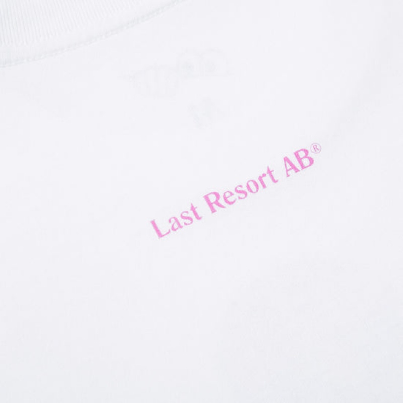 White Men's Last Resort AB Skater Skating on a Skateboard T Shirts | Canada-0146987